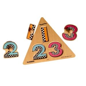 Vintage Small World Toys Wooden Number Puzzle